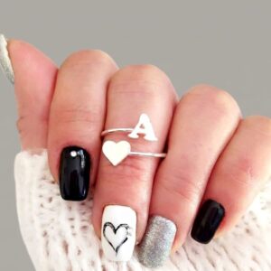 Anillo inicial corazón "Sello de Amor" - Imagen 1