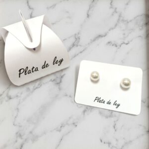 Pendientes de Perla Clásicos en Plata - Imagen 1