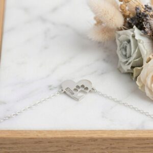 Pulsera Personalizada con Huella Calada en Plata - Imagen 1